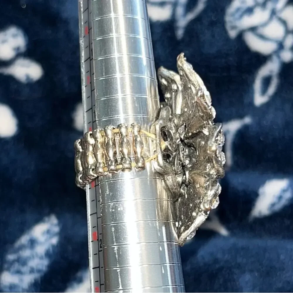 Vintage Sparkly Brooch Flower Design Ring